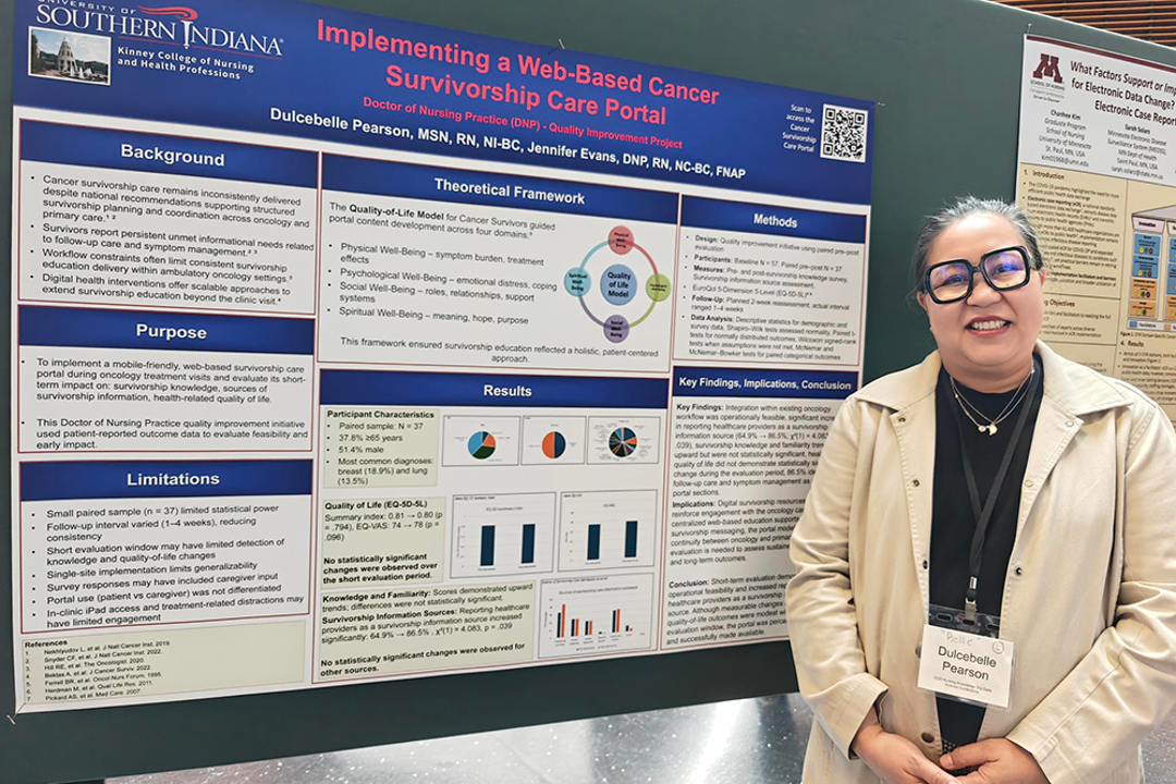 DNP Student Dulcebelle Pearson with poster