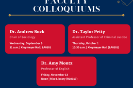 Fall Liberal Arts Faculty Colloquium Series to begin September 9