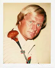 Jack Nicklaus, 1977 Polacolor Type 108 4 1/4"h x 3 3/8"w Gift of © The Andy Warhol Foundation for the Visual Arts, Inc. University of Southern Indiana Art Collection, 2008.001.055