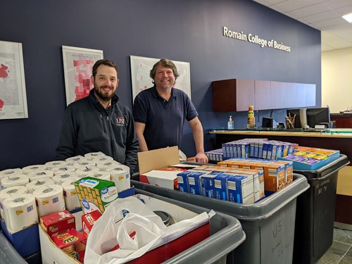 tubs of collected items