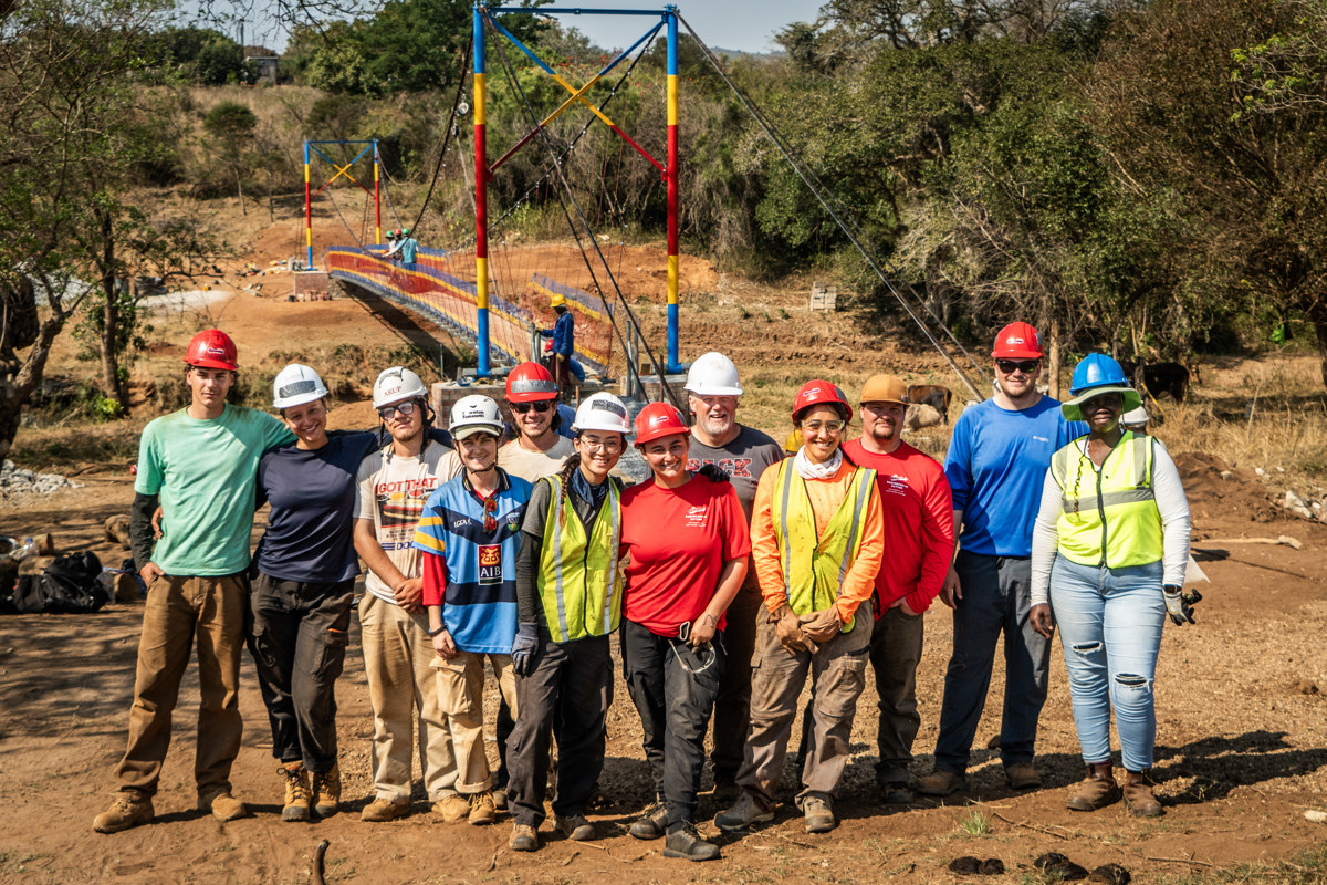 USI students complete first solo-build bridge in Eswatini 