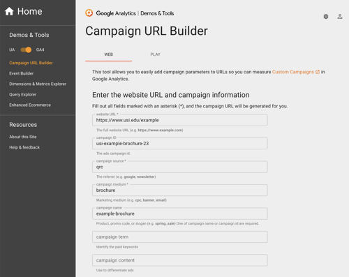 Google Analytics Campaign URL Builder