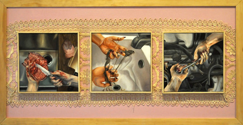 Livia Alexander, Women's Work, mixed media painting Purchase Award