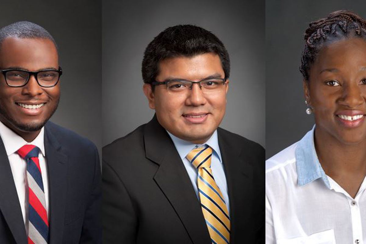 Left to right: D'Angelo Taylor, Cesar D. Berrios, Candace Fairer