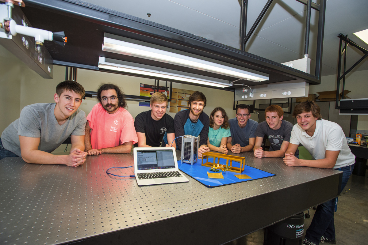 From left to right: Kegan Miller, Bryan Mitchell, Ryan Loehrlein, John Siepierski, Haley McConnell, Colin Runnion, Jonah Quirk, Wyatt Helms.

Team members not pictured: Jose Fregozo, Adam Will, Eric McCord