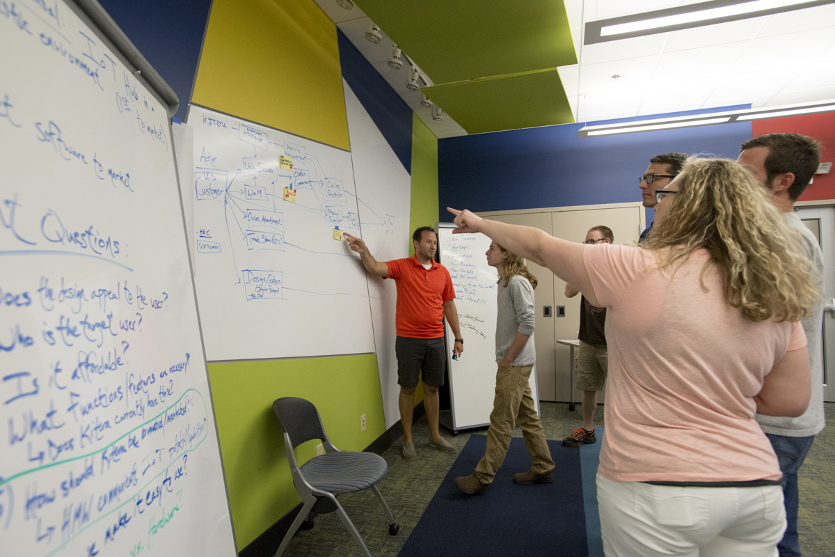 TCA students working at Innovation Pointe.