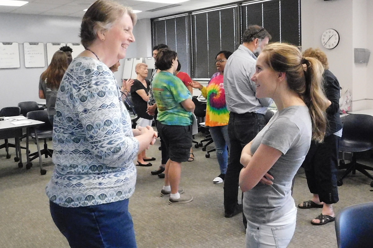 Students interact during a MAGIC (Multi-Ability, multi-Generational Inclusive Communities) course at USI.