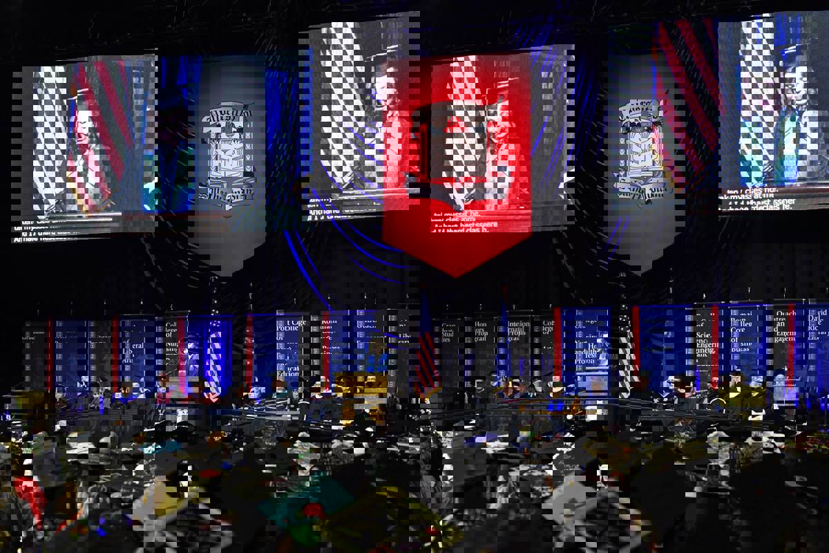 Jordin M. Jones '19 delivers her Reflection during the spring 2019 Pott College of Science, Engineering, and Education Commencement Ceremony