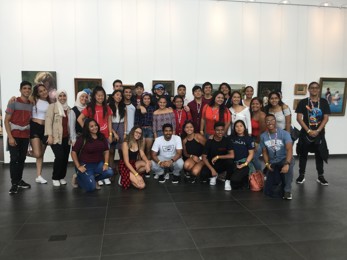 International students volunteer at a Fourth of July celebration at the Evansville Museum of Arts, History and Science