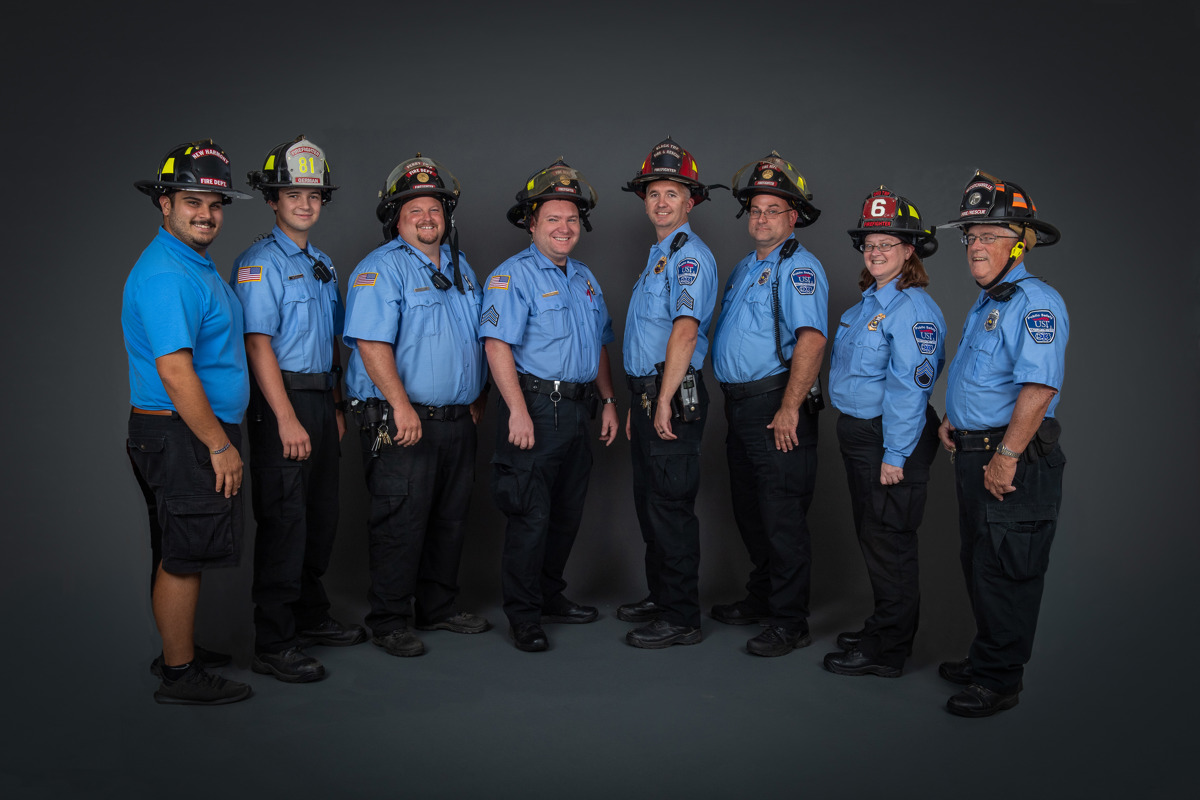 Eight members of USI Public Safety also serve the community as volunteer firefighters.