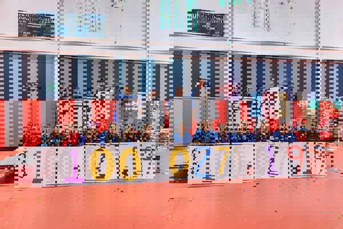 The Southern Indiana Dance Marathon executive board reveals the total raised at the 2019 SIDM