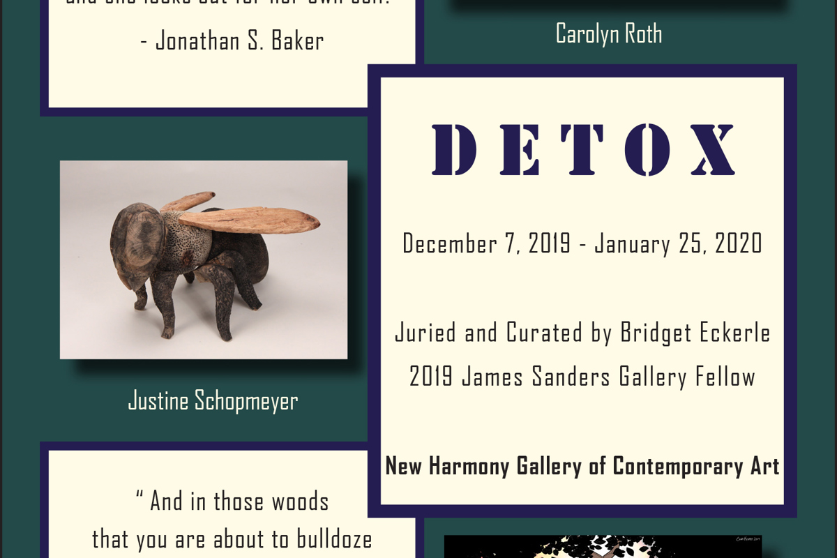New Harmony Gallery hosts student curated exhibition, Detox, featuring USI students and faculty
