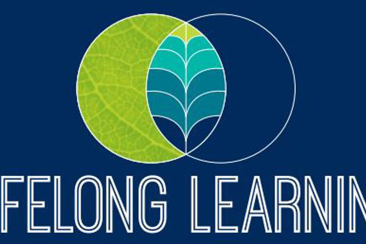 Lifelong Learning logo and text on navy background