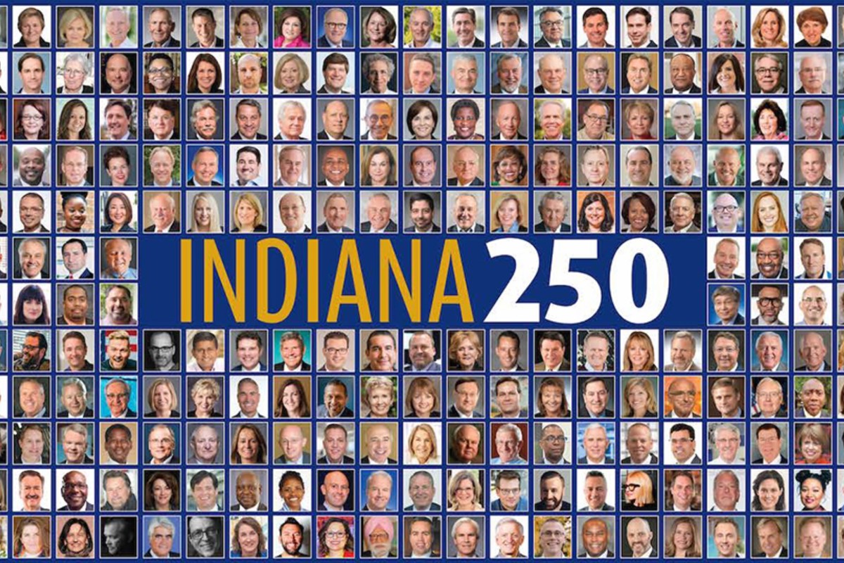 USI President Dr. Ronald S. Rochon, PhD, can be found two rows up from the second A in Indiana.