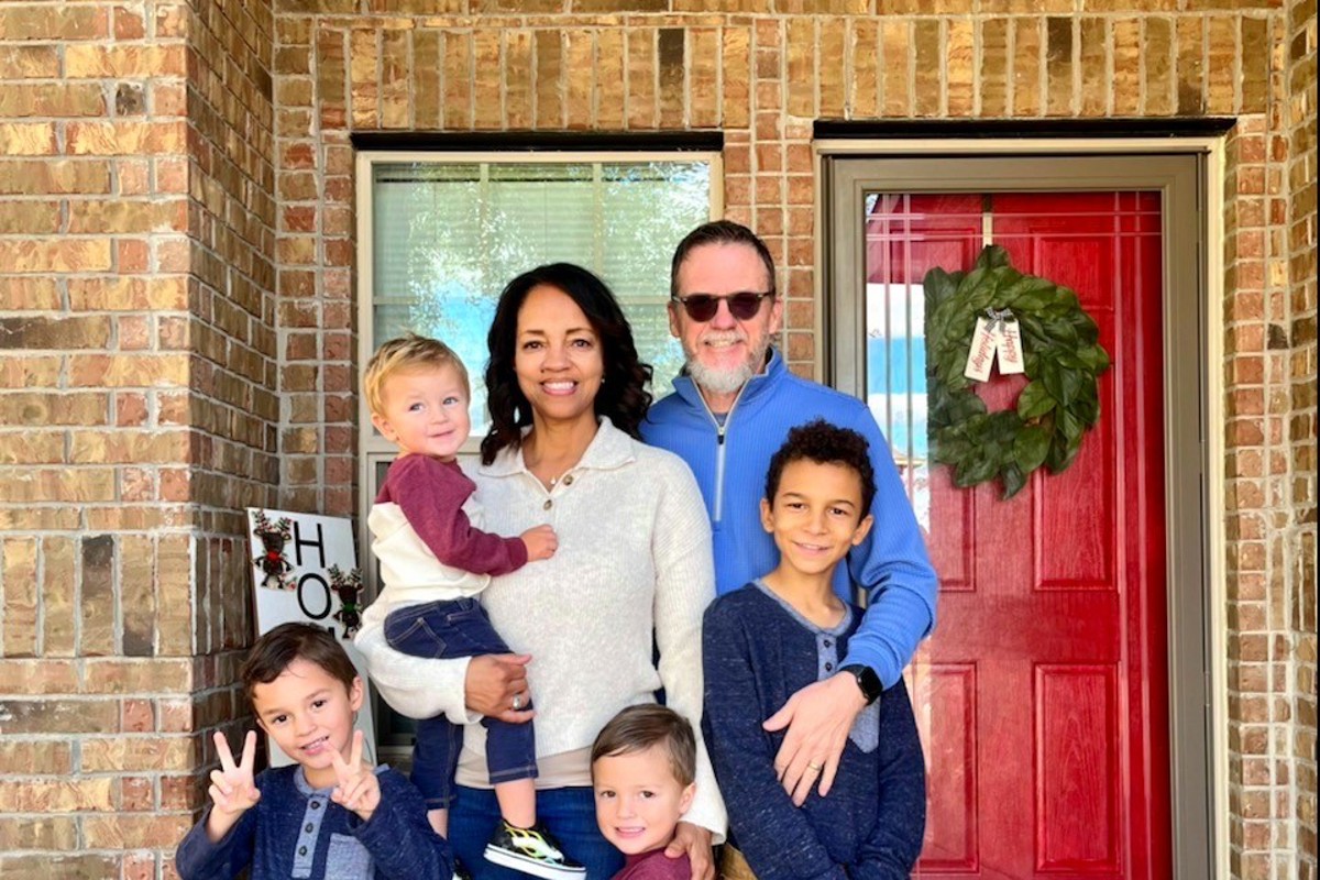 Ruth, her husband Ken and their four grandsons.