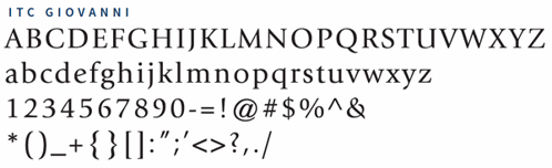 Giovanni font sample