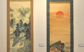 Hanging Scrolls, hand painted silk mounted on fabric, post-1940