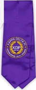 purple stole with Kappa Delta Pi logo on one side