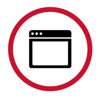 Icon of Web Browser Circled in Red