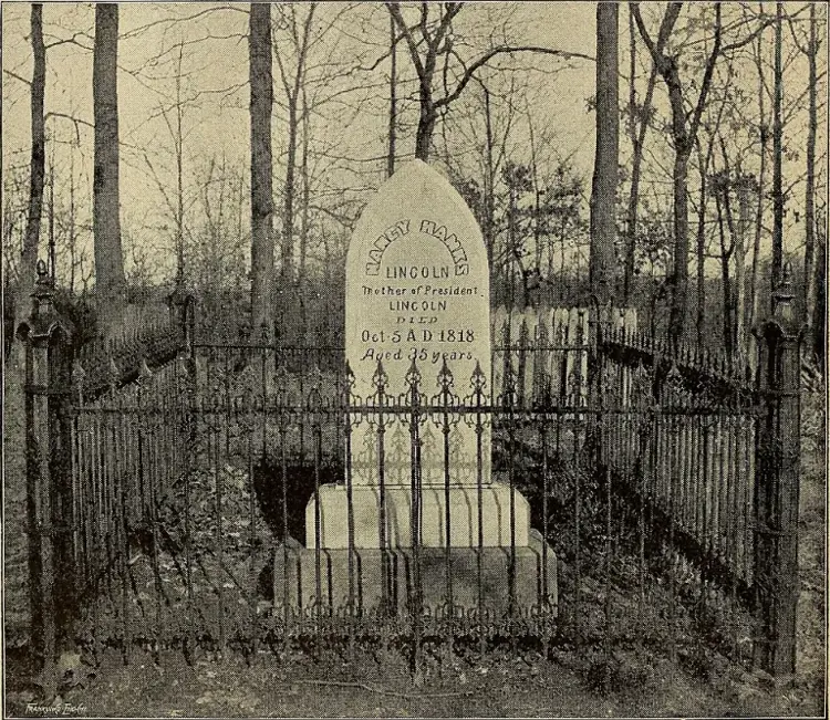Image of the grave of Nancy Hanks Lincoln, mother of President Abraham Lincoln.