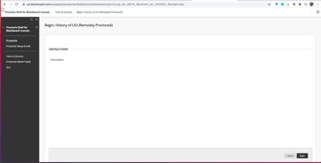 Screenshot of Blank Homepage Error on Blackboard