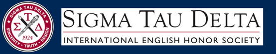 Sigma Tau Delta Logo behind USI Blue