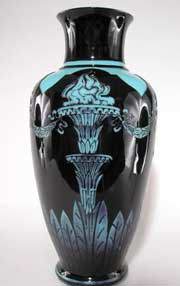 Mirror Black over Blue Vase from the Shovers' collection