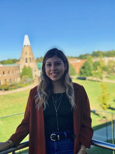 Mendy overlooking the USI Quad