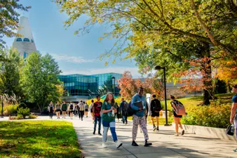 Campus life photo showing student activities and facilities