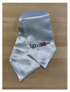 white stole with dark red Business Professionals of America logo on one side