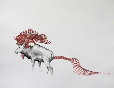 Bound, lithograph with screenprint, 2016, Emmy Lingscheit