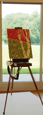 Easel with painting