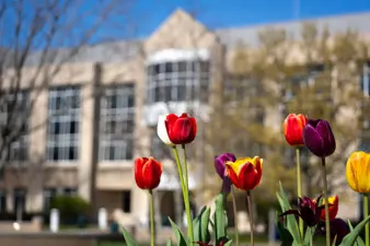 Campus life photo showing student activities and facilities