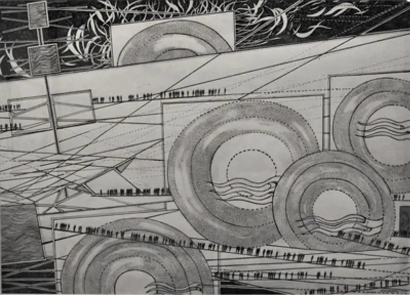 Moving in Space, ink, 2014