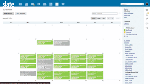 Adding Advising Note in Scheduler