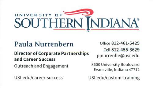 Paula Nurrenbern business card