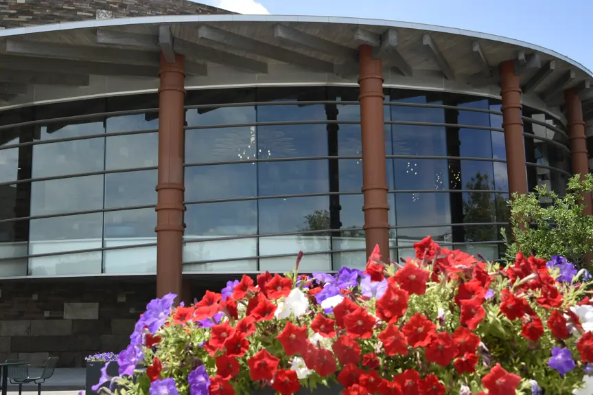 Performing Arts Center with flowers