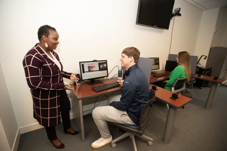 Students work in the Biometrix Discovery Lab with Dr. Sabinah Wanjugu