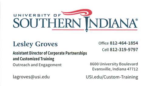 Lesley Groves business card