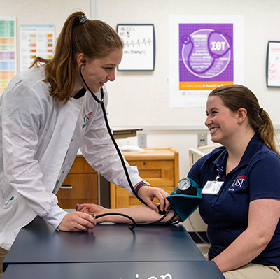 nursing students in lab