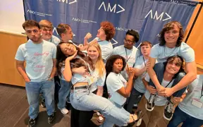 Students from USI's AMA Chapter pose for a fun picture