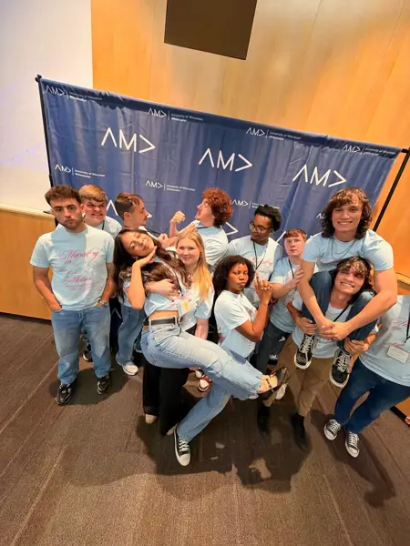 Students from USI's AMA Chapter pose for a fun picture