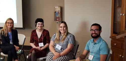 L to r: Dr. Daria Sevastianova, Katelyn Knoll, Charlie Peters, and Brice Miller.