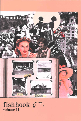 Collage of old pictures of movie stars, ads, and other media
