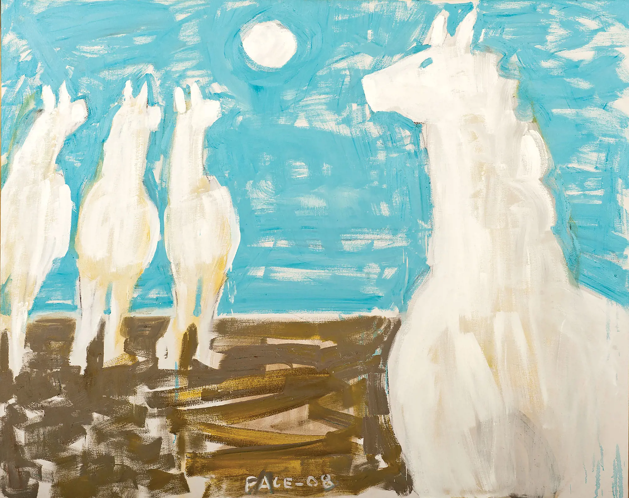 Four white horses