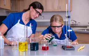 Food and nutrition students conduct a lab experiment