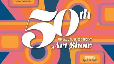 Poster for 50th Annual USI Juried Art Show, the first ever online exhibition