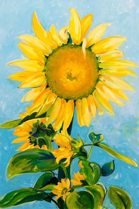 Jerry's Sunflowers #1 Acrylic on canvas 2016 Donna Hazelwood, Oakland City University