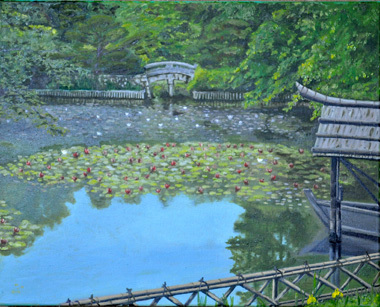 The Water Lily Pond, Tadashi Kojima, oil on canvas, 2016