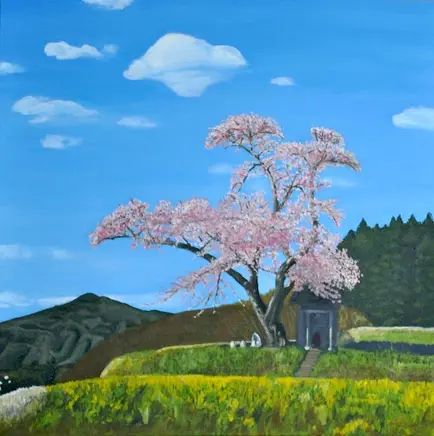 Ozawa no Sakura, Tadashi Kojima, oil on canvas, 2016